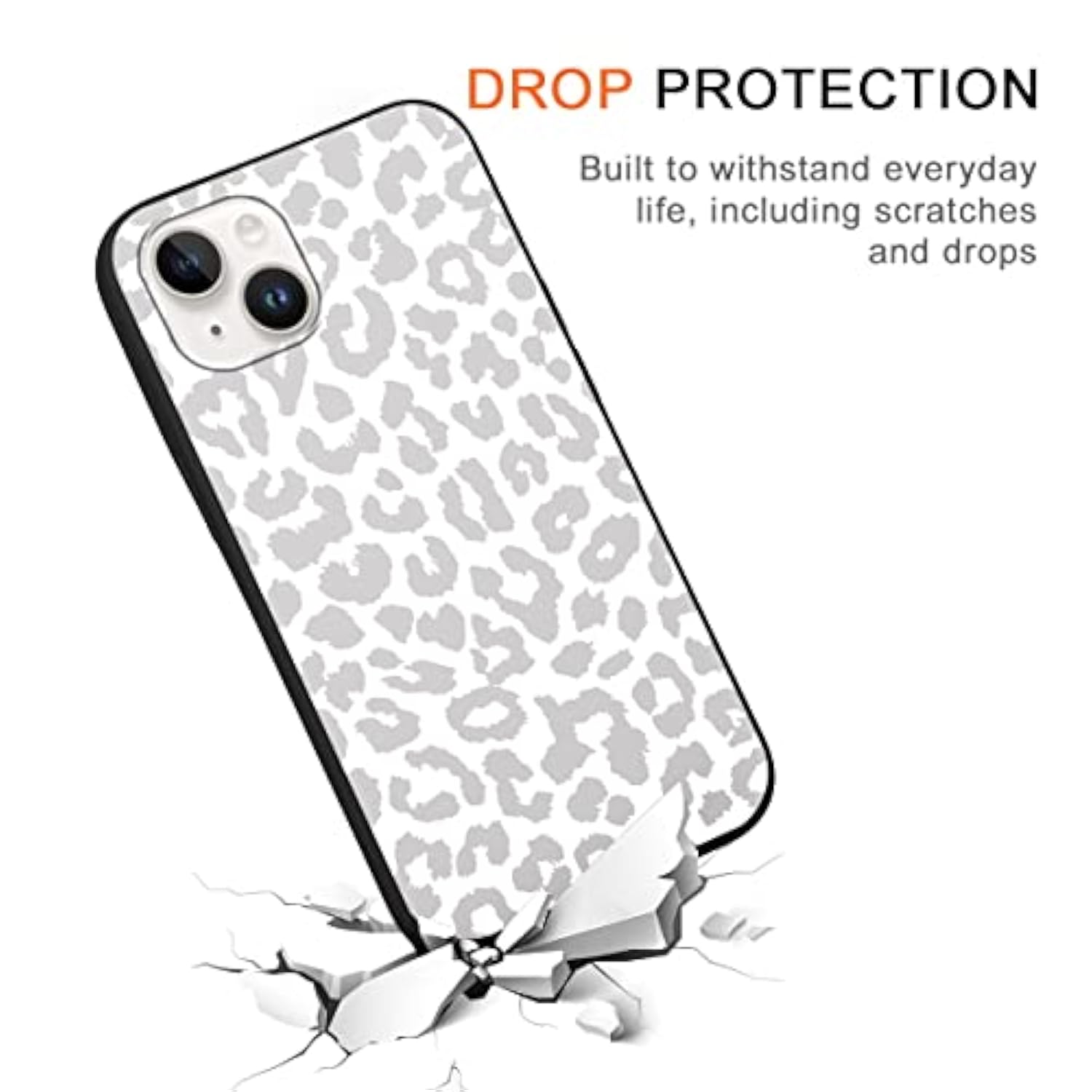 2 Pack Cute Cheetah Print For Iphone 13/14 6.1" Phone Case,Luxury Leopard Pattern Design Cases Soft Silicone Slim Tpu Shockproof Protective Bumper Cover For Women Girls-Black & White