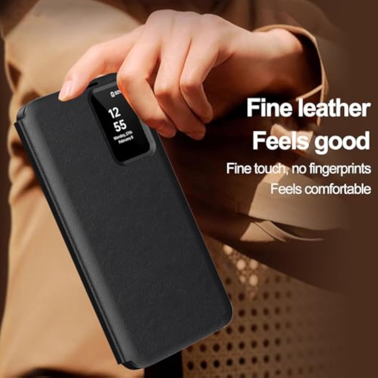 For Samsung Galaxy S25 Edge Case With Smart Small Screen View, S-View Wallet Phone Case, For Samsung S25 Edge Case Smart Window Cover, Smart Flip Leather Protective Cover For Samsung S25Edge 5G Black