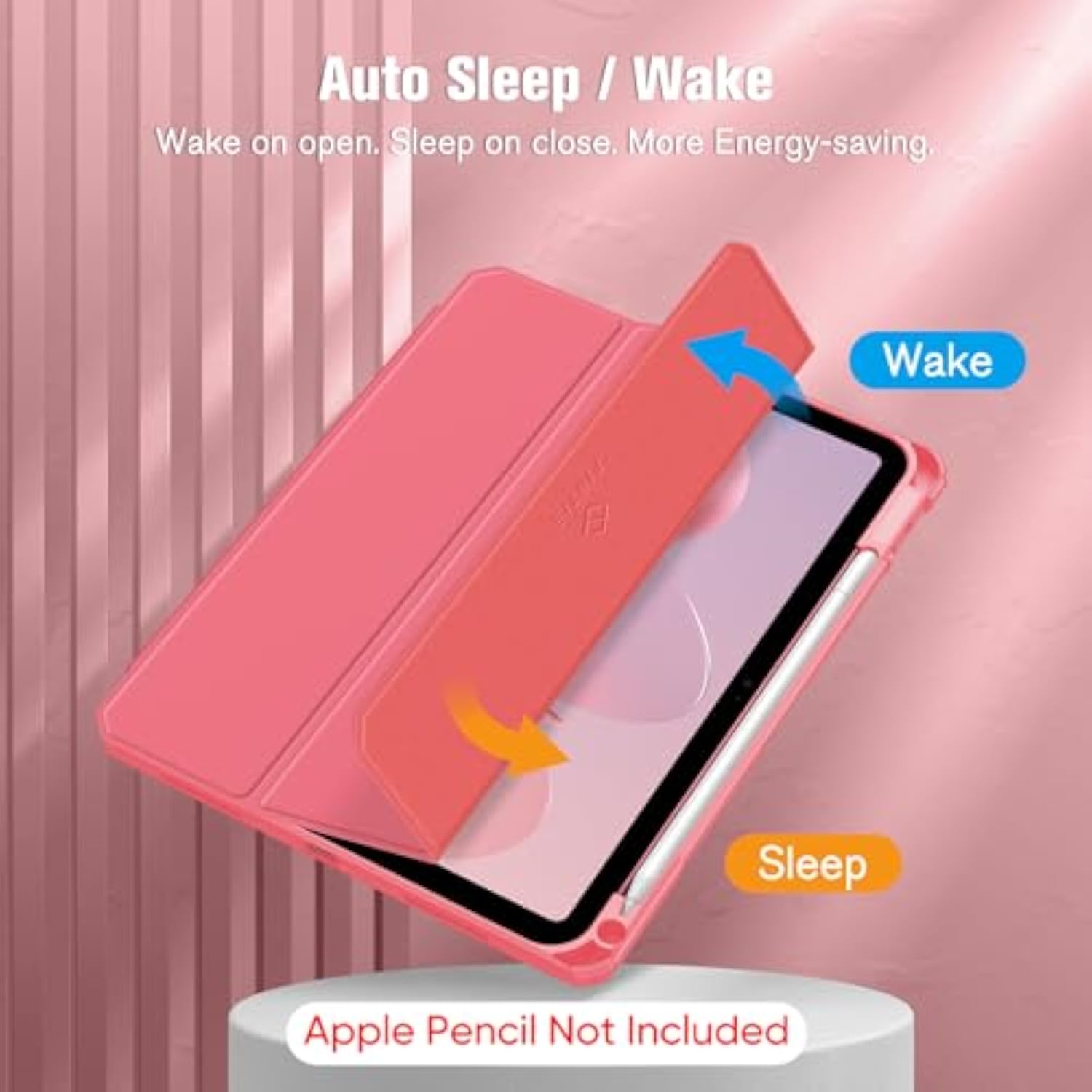 Fintie Hybrid Slim Case For (A16) 11Th Generation 11 Inch (2025), 10Th Generation 10.9 Inch (2022) - Shockproof Cover With Clear Transparent Back Shell & Pencil Holder, Pink