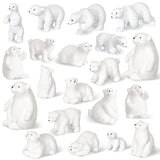 20 Pieces Polar Bear Animal Toy Figurines Set Includes Baby Bears 3D Model Educational Toys Cake Toppers Christmas Birthday Gift For Boys And Girls Craft Home Decoration