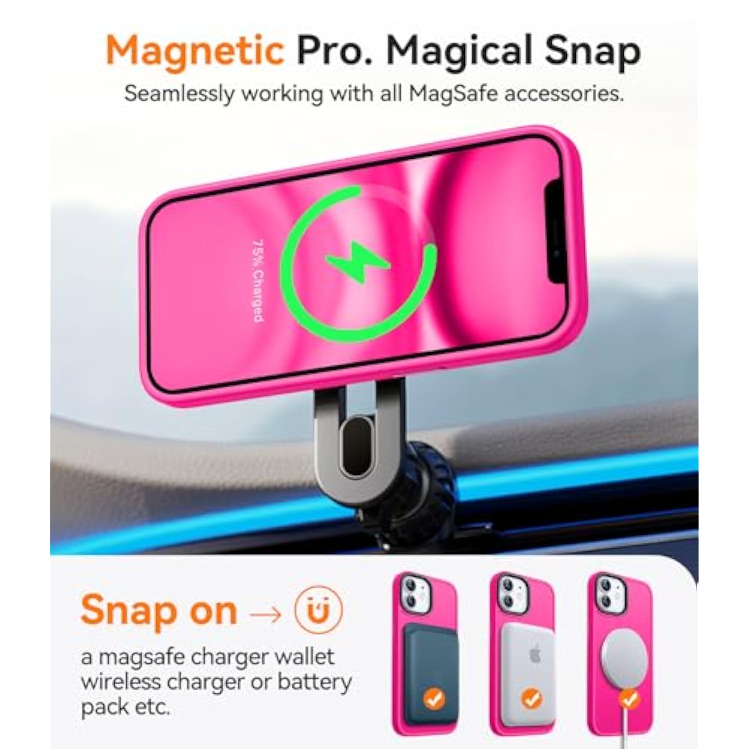Magnetic Compatible With Iphone 11 Case [Compatible With Magsafe] [Translucent Matte] Slim Thin Shockproof Protective Bumper Cover Phone Case Cover 6.1 Inch - Hot Pink
