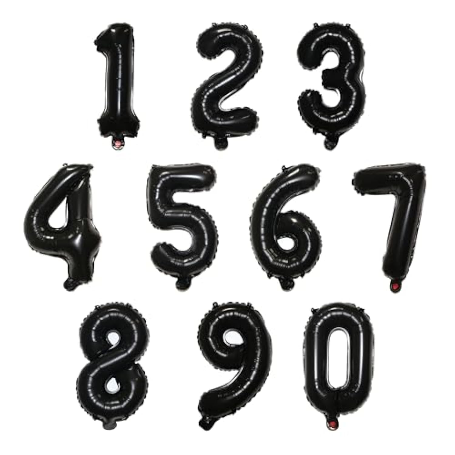 16 Inch Foil Mylar Number Balloons 0-9 For Party Decoration (Black)
