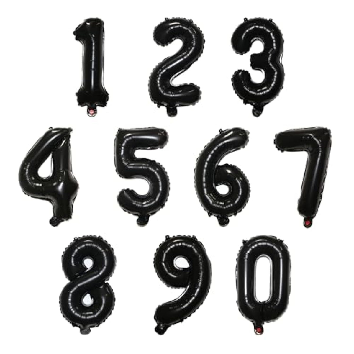 16 Inch Foil Mylar Number Balloons 0-9 For Party Decoration (Black)