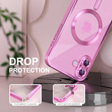 Magnetic for iPhone 16 Case Compatible with MagSafe [Never Yellowing] [Military Grade Drop Protection] Full Camera Lens Protector Plating Soft Clear