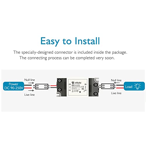 Emylo Smart Wifi Relay Switch 1 Channel, 90-250V Voice Control Light Switch - Wireless Remote Outlet Timer Compatible With Alexa Google Assistant & Smart Life App (1 Pack)