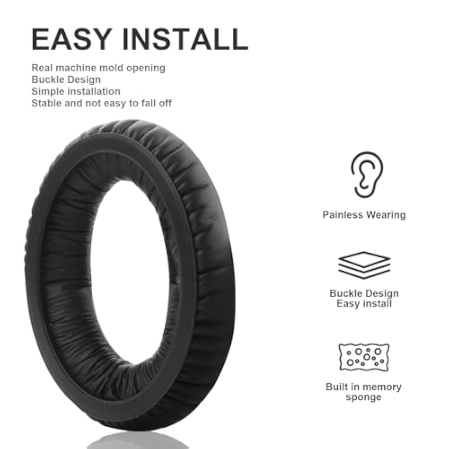 Ear Pads Replacement Ear Cushions Compatible With Sennheiser Hd599 Se Hd598 Sr Hd569 Hd559 Hd595 Pc360 Pxc450 Pxc350 Hd380 Pro Hme95 G4Me Zero Headphones Protein Leather Memory Foam Earpads - Black