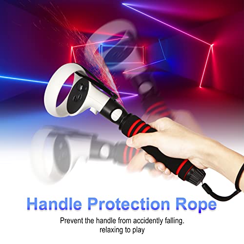 Vr Game Handle Attachments For Oculus/Meta Quest 2 Handles,2 In 1 Upgraded Multipurpose Vr Dual/Long Stick Handle Extension Grips For Quest 2 Controllers Playing Beatsaber Games