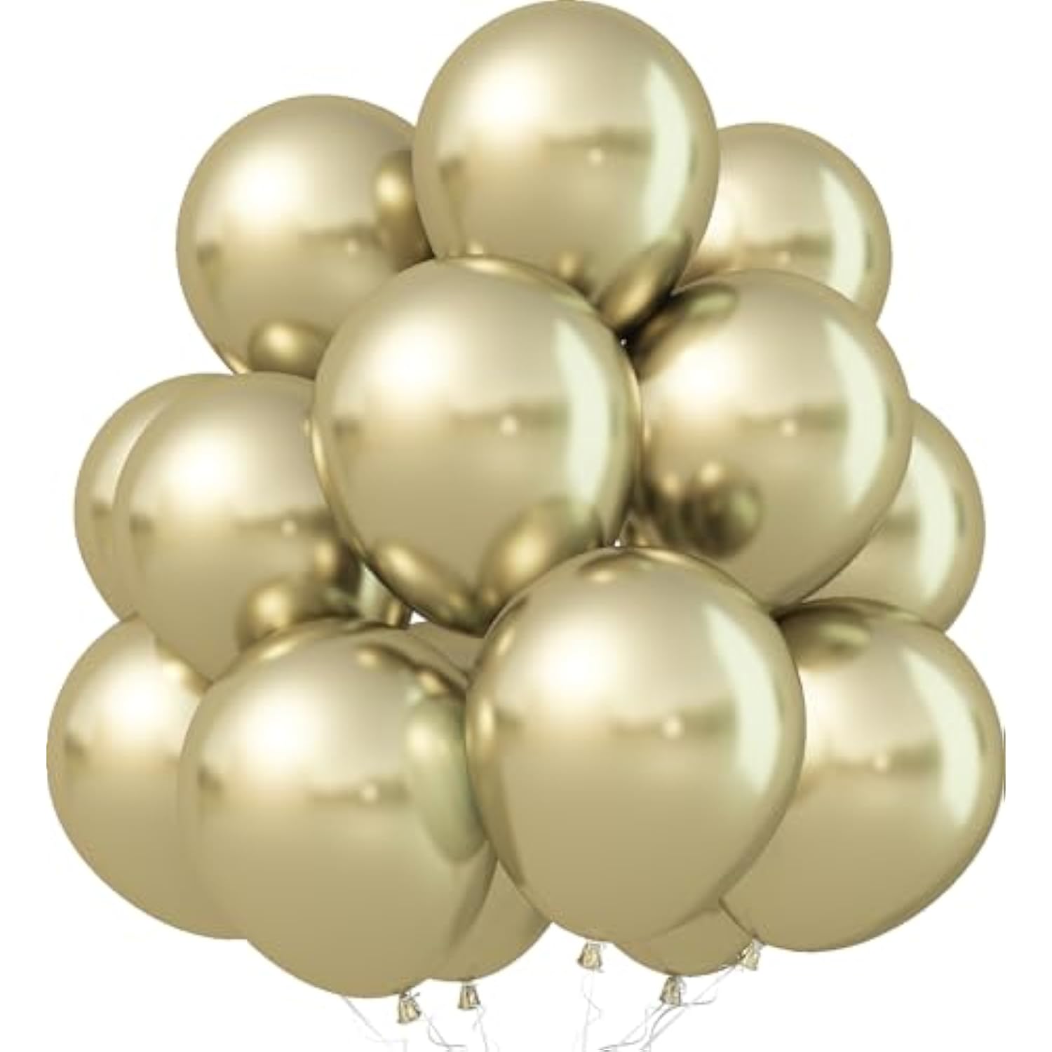 Metallic Gold Balloons, 12Inch Chrome Light Gold Balloons 30Pcs Champagne Gold Metallic Party Balloons Golden Helium Latex Balloon For Birthday Baby Bridal Shower Boho Wedding Party Decorations