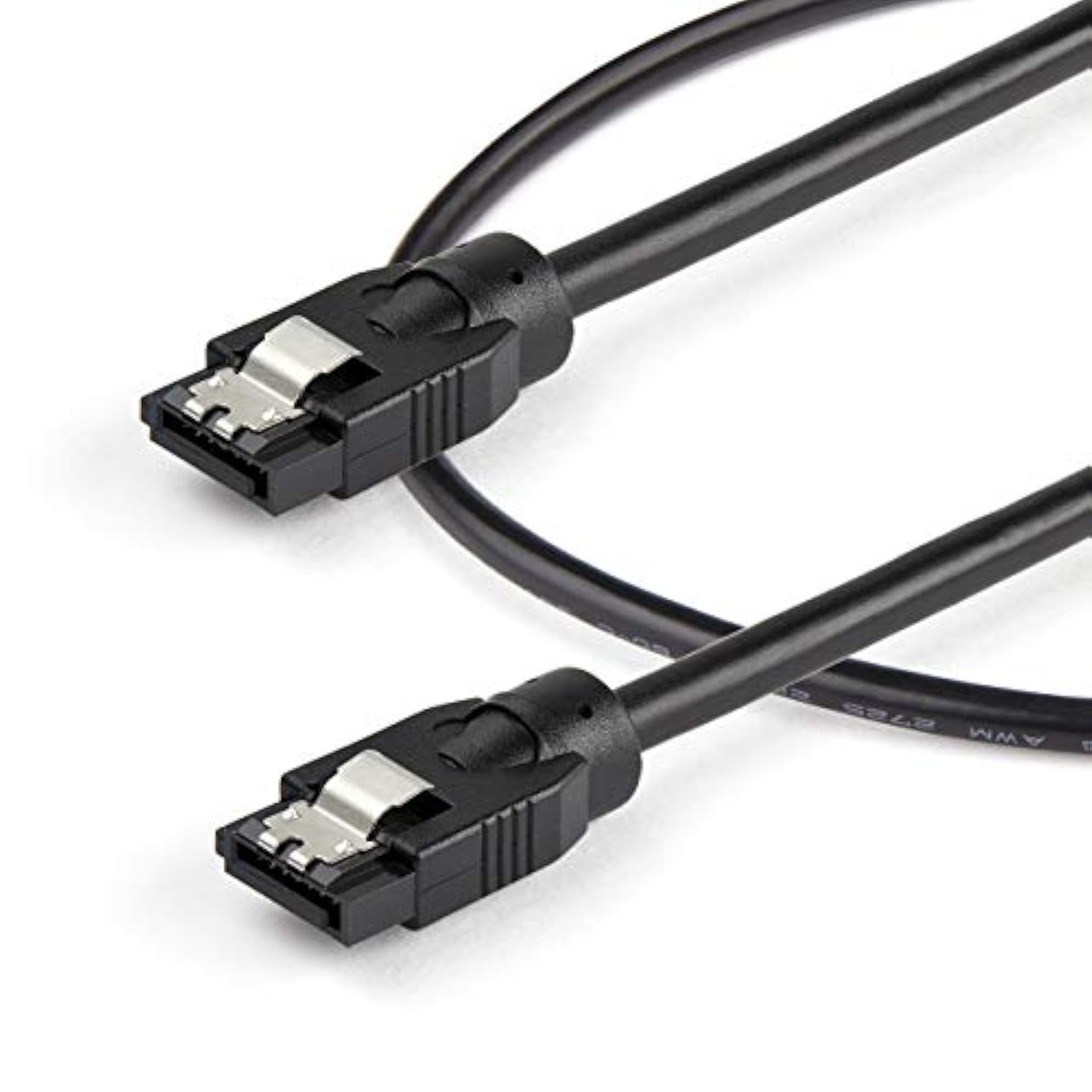 12 Inch (30Cm) Round Sata Cable - Latching Connectors - 6Gbs Sata Data Cord -