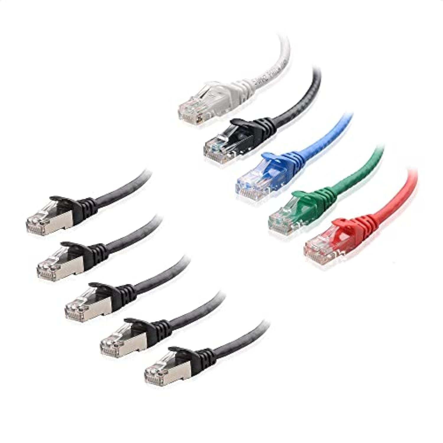 Cable Matters 5-Color Combo Snagless Short Cat6 Ethernet Cable (Cat6 Cable, Ca