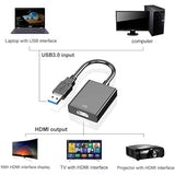 Hdmi To Usb Cable Usb 3.0 Male To Hdmi Female Cable Multi-Display Video Conver