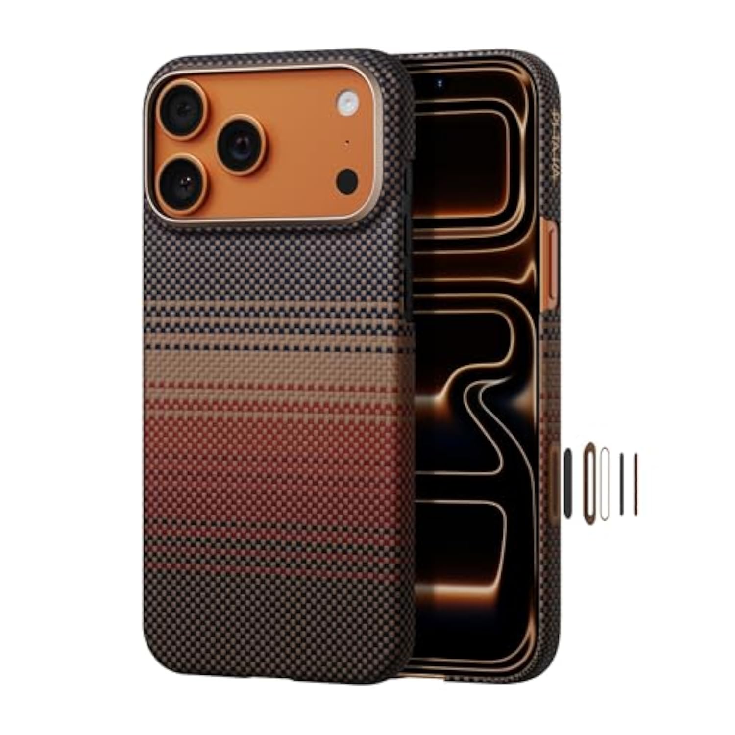 Aramid Fiber Pitaka Case for iPhone 17 Pro Max 6.9\" - Sunset