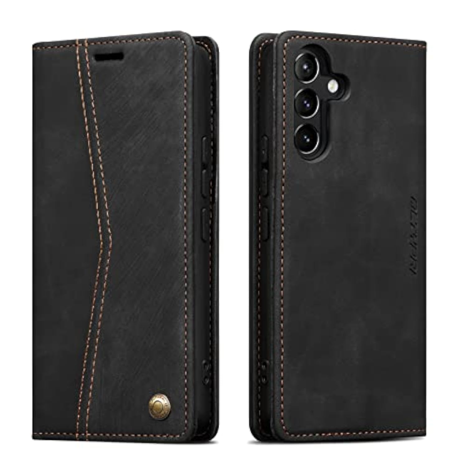 Case For Samsung Galaxy A16 4G/5G, Vintage Pu Leather Wallet Case Card Slot Kickstand Magnetic Closure Shockproof Flip Folio Case Cover For Samsung Galaxy A16 - Retro Black