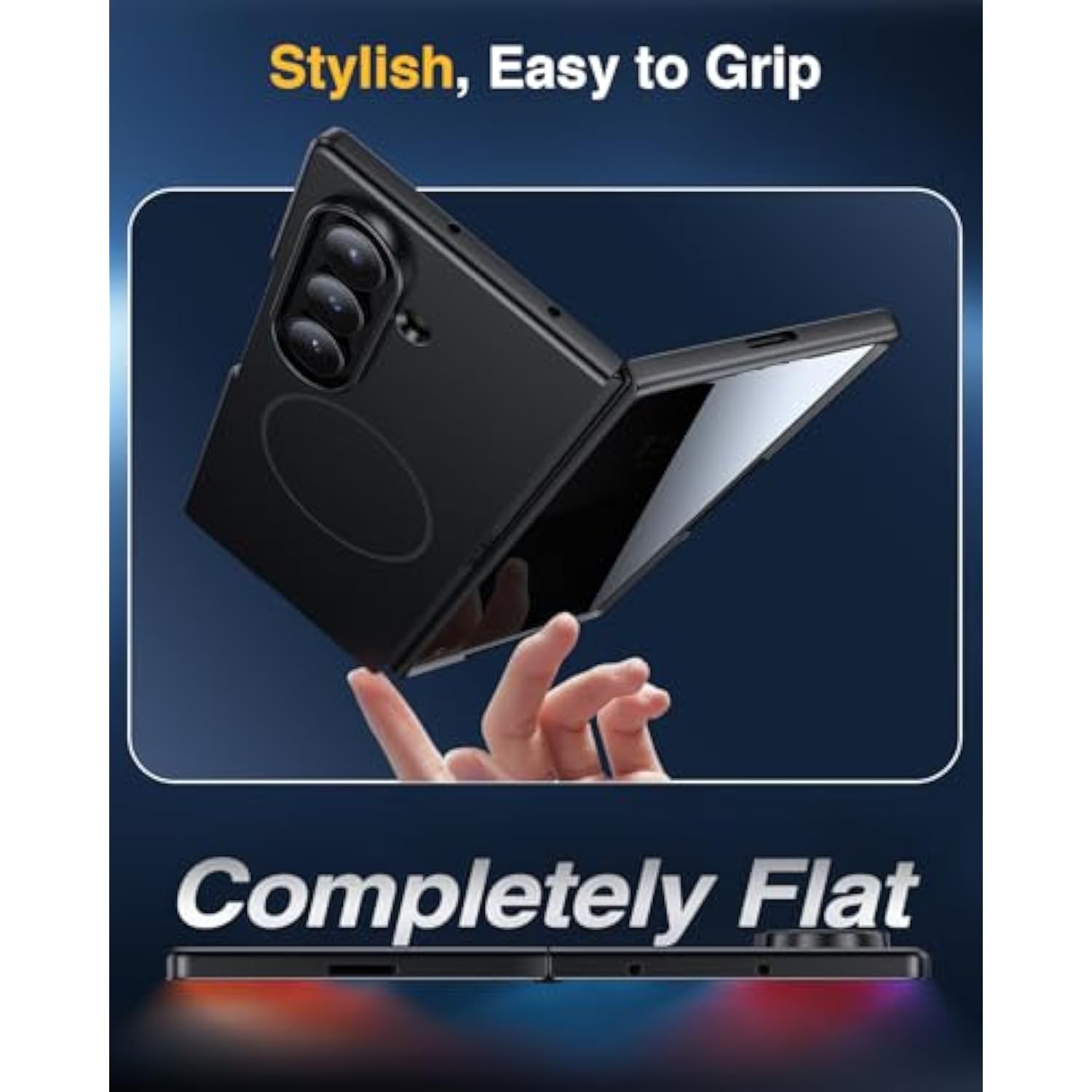 Magnetic For Samsung Galaxy Z Fold 7 Case With Privacy Screen Protector, [Compatible With Magsafe][Anti Spy] Full-Body Protective Slim Phone Case For Galaxy Z Fold 7, Black