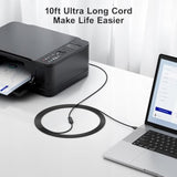 Usb Extension Cable, 10 Ft [5Pack] Extra Long Type A Male To Female Usb 2.0 Extender Cord Usb A Charging & Data Transfer For Keyboard, Mouse, Printer, Flash Drive, Phone, Led Lights-Black