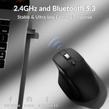 M6 Silent Wireless Gaming Mouse, 1000Hz Polling, Bluetooth 5.3/2.4Ghz/Wired, Pixart 3311 Optical Sensor Up To 12,000 Dpi, Lightweight 3.03 Oz(86G), Programmable, For Windows/Mac/Linux Black