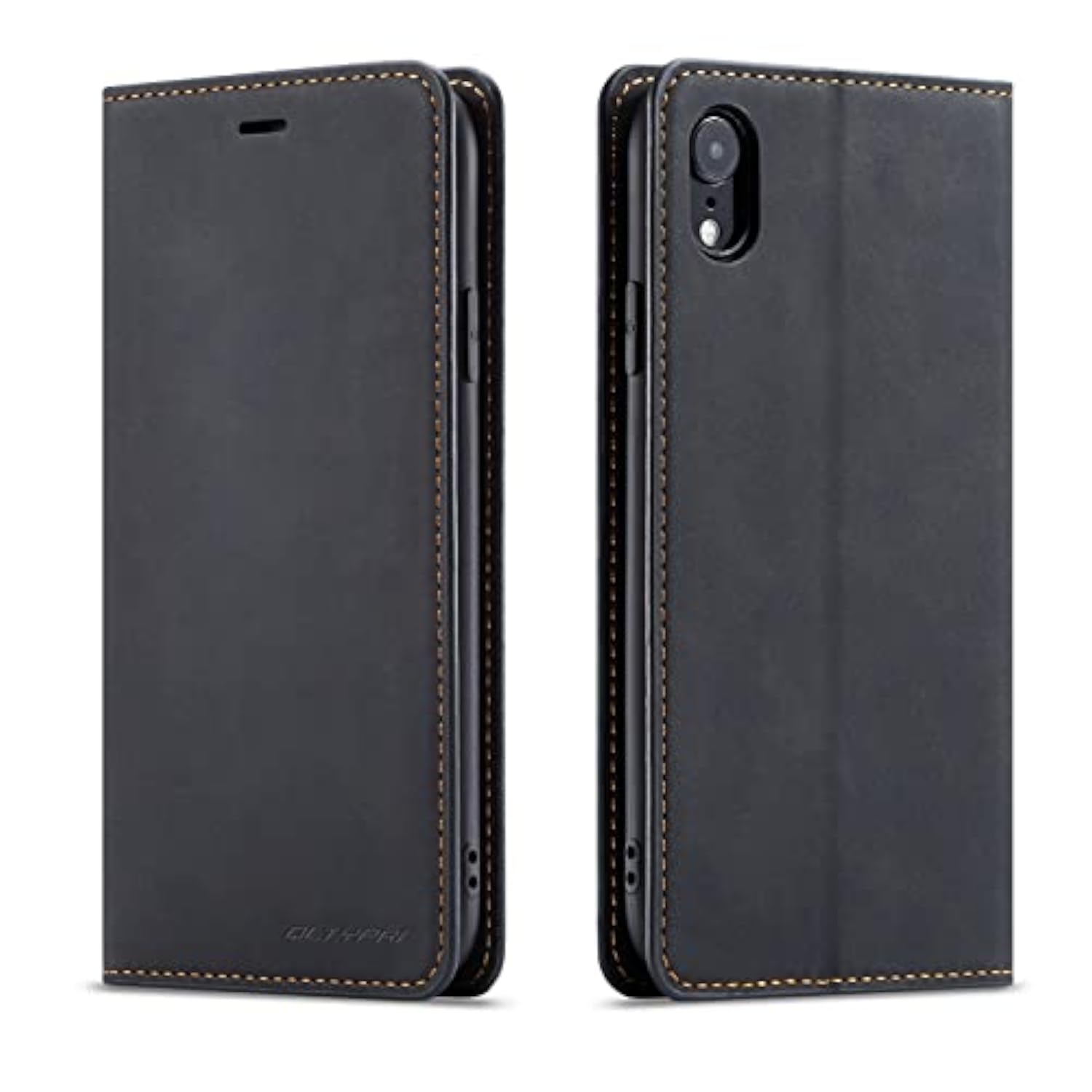 For Iphone Xr Case, Premium Pu Leather Cover Tpu Bumper With Card Holder Kickstand Hidden Magnetic Adsorption Shockproof Flip Wallet Case For Iphone Xr (6.1 Inch) - Black