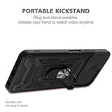 For Revvl 6 5G Case, Revvl 6X 5G Case With Slide Camera Cover And 2Pcs Hd Screen Protector, 360° Rotation Ring Kickstand [Military Grade] Protective Case (Black)