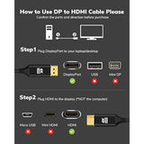 Displayport To Hdmi 4K Cable 15Ft, [Aluminum Shell, Nylon Braided] High Speed