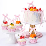 81 Pcs Pink Bow Cupcake Liners Set 50 Pink Bow Cupcake Liners And 31 Bowknot Ribbons Cake Toppers Coquette Birthday Cake Decorations For Bachelorette Bridal Baby Shower Birthday Wedding Party Supplies