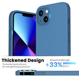 Shockproof Liquid Silicone Designed For Iphone 13 Case Gel Rubber Anti-Shock Cover Case Drop Protection 6.1Inch-Blue