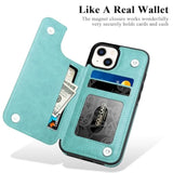 For Iphone 13 Case With Card Holder, Flower Magnetic Back Flip Case For Iphone 13 Wallet Case For Women, Protective Case Phone Case For Iphone 13,Mint