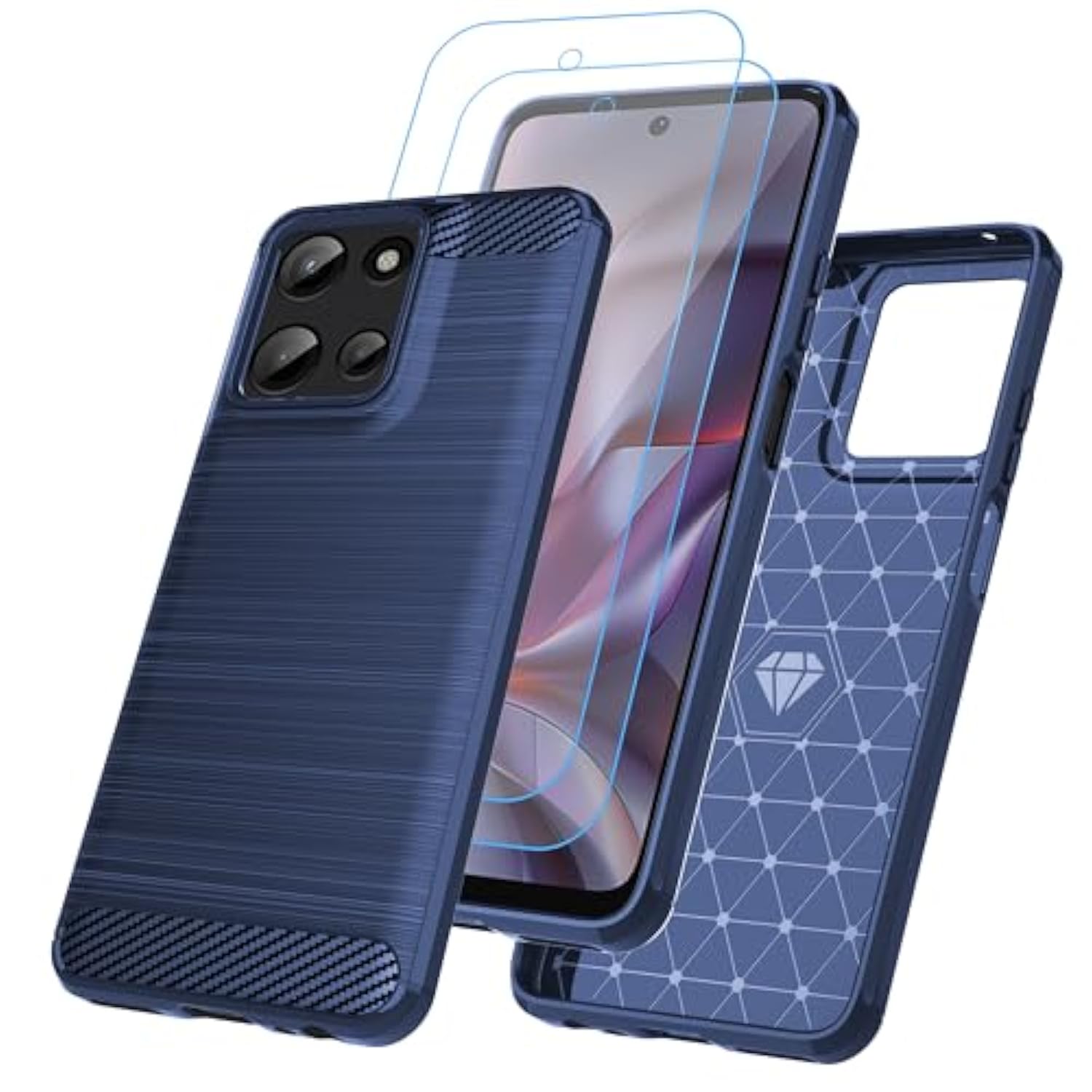 For Moto G 5G 2025 Case,Moto G Play 2025 Case With 2Pc Screen Protector Robust Durable Stylish And Lightweight Design,Blue