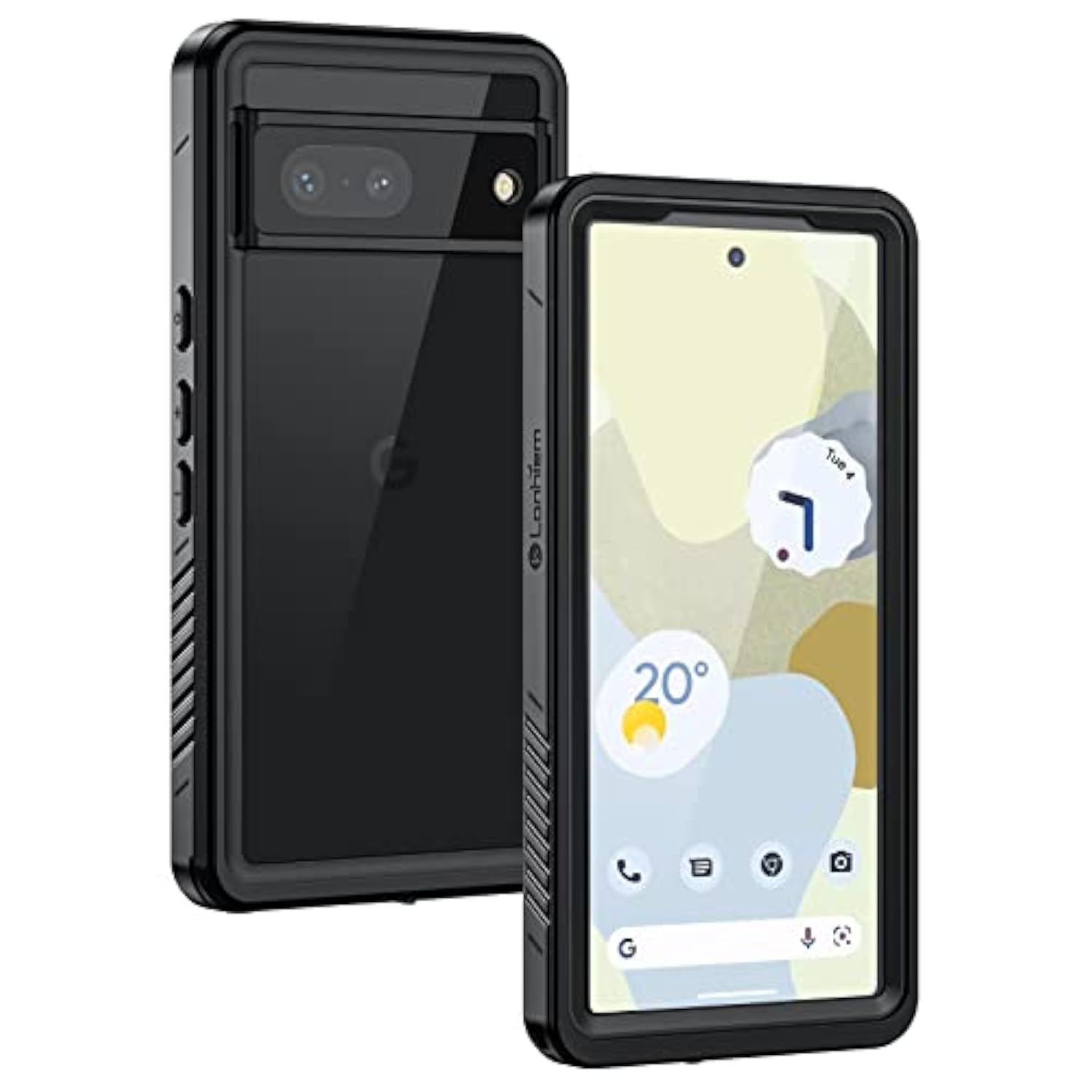 For Google Pixel 7 Case, Ip68 Waterproof Dustproof With Built-In Screen Protector, Heavy Duty Full Body Protective Phone Case For Pixel 7, Black/Clear