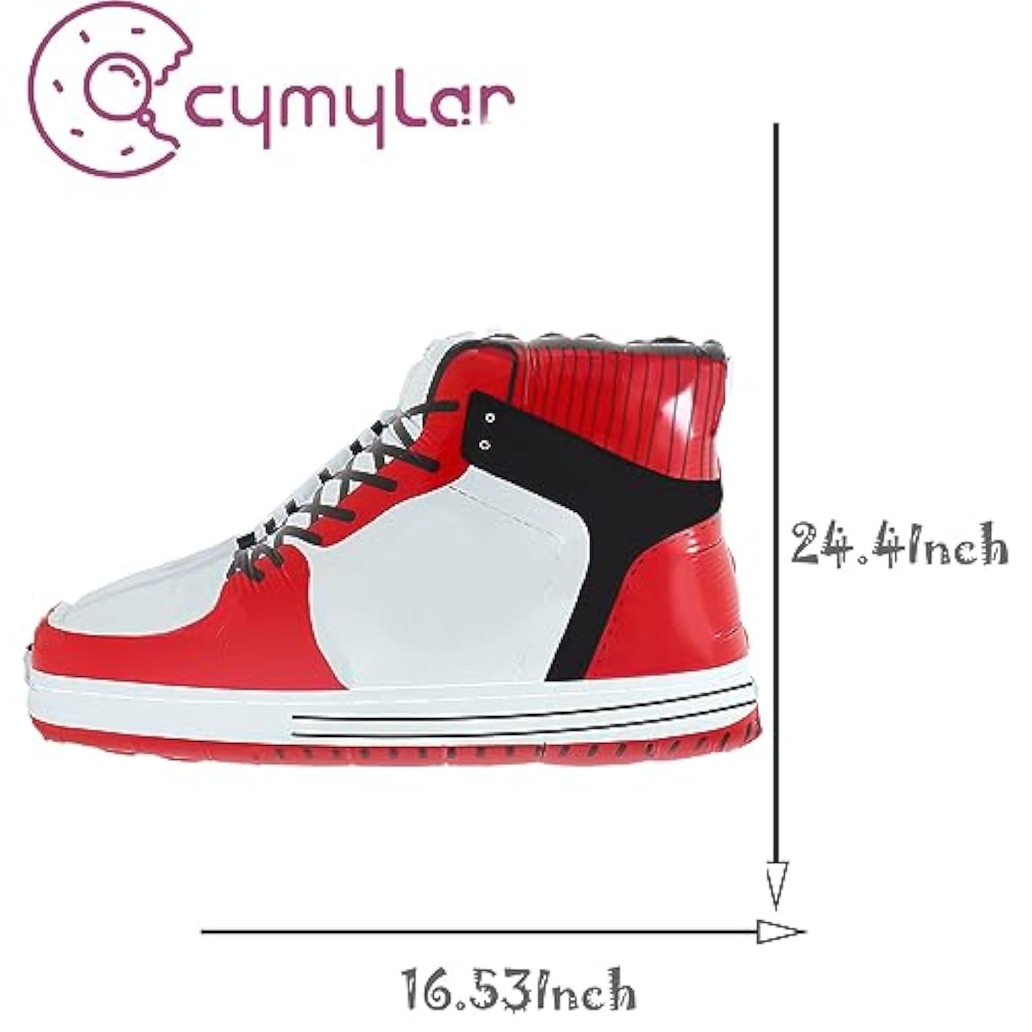 Basketball and sneaker foil balloons for sports-themed men’s and boys’ birthday décor