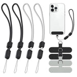 Phone Lanyard Wrist Strap, Adjustable Wristlet Strap For Around The Hand With Tether Tabs Compatible For Iphone Android Smartphones-4Pcs Black Grey