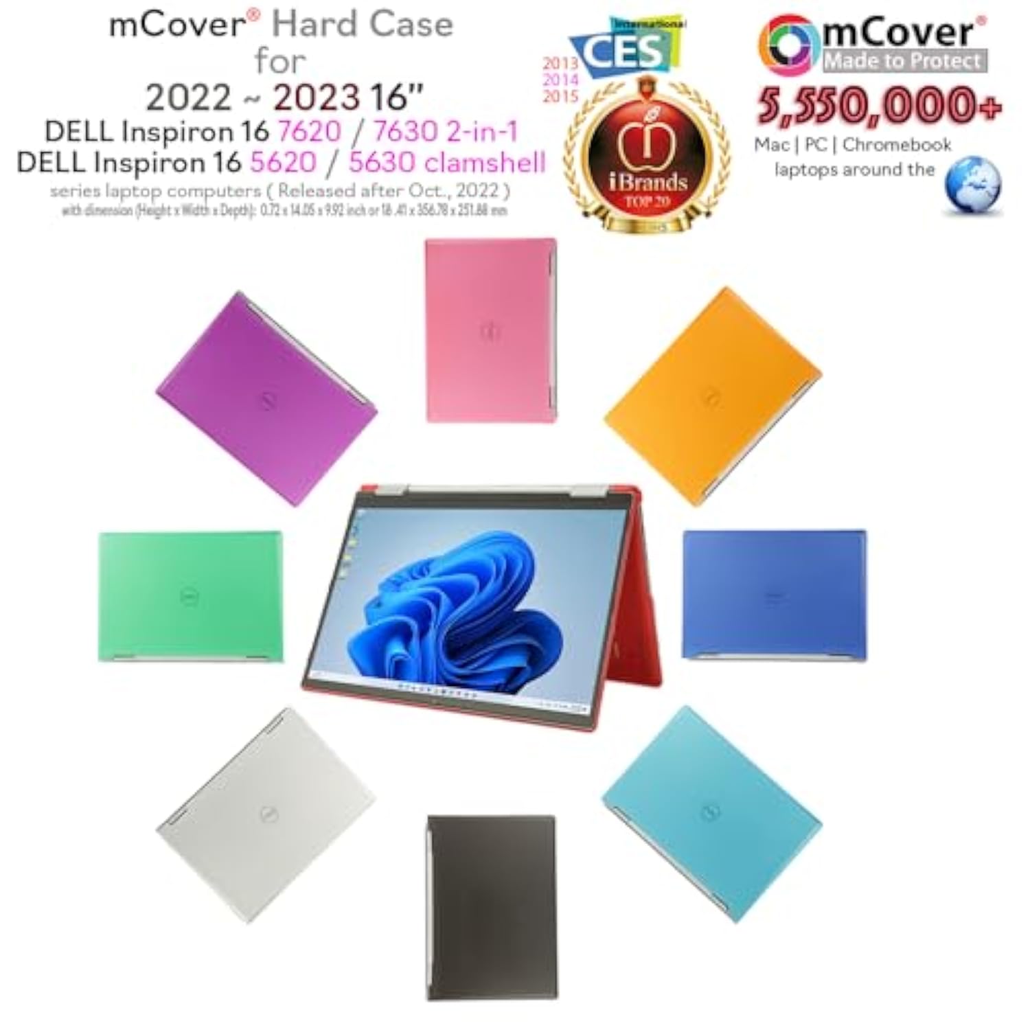 mCover Case Compatible ONLY with 2022?2023 16" Dell Inspiron 7620 2-in-1 Inspiron 5620/5630 Clamshell Windows Computer (NOT Fitting Any Other Dell Models) - Black