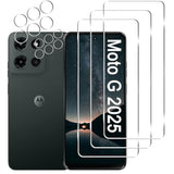 3 Pack Moto G 2025 Screen Protector [6.7 Inch] + 3 Pack Camera Lens Protector, Anti Scratch Bubble Free, Easy Installation