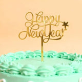 2026 Happy New Year Cake Topper with Star for Holiday Party Decorations