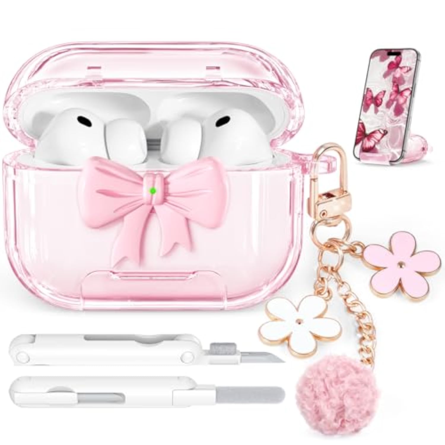 Clear Pink AirPods Pro 3 Case Cover 2025