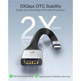 Short Usb-C To Usb-A Otg Adapter Cable, 5 Inch, 10Gbps, Usb-C To Usb-A Female, Thunderbolt 3/4/5 & Usb4 Compatible, For Macbook, Ipad, Iphone 15/16