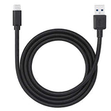 PERIPRO-407 USB Type-C Male to USB-A Male 3 Ft. Braided Cable - USB3.0 Spec for Smartphones, Tablets, Laptop, and Desktops - Black