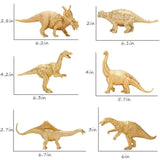 Metallic Gold Plastic Dinosaurs Figurine Toys, 12Pcs Golden Dinosaur Figures For Boys Girls, Baby Shower, Bridal Shower Decorations, Kids Dino Themed Birthday Party Supplies Cake Topper
