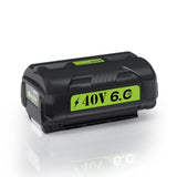 40V 6.0Ah Replacement Battery For Ryobi 40 Volt Batteries Compatible With Original Charger, Cordless Power Tools And Lawn Mower Op4026 Op40201 Op4030 Op4040 Op4050 Op4060 (1 Pc)