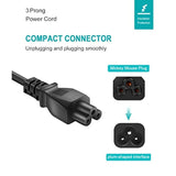 3-Prong Charging Cable For Ninebot By Segway Max G2/G30/G30P/P65/P100S, Nema 5-15P To Iec320C5 10A 300V Universal Ac Power Cord, 6 Ft