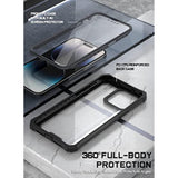 Guardian Case Compatible With Iphone 14 Pro 6.1 Inch, [20 Ft Mil-Grade Drop Tested] Full-Body Hybrid Shockproof Protective Rugged Clear Cover Case With Built-In Screen Protector, Black/Clear