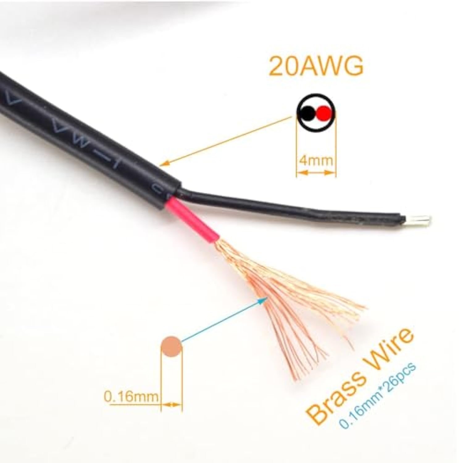 2Pcs 1M/3.3Ft Usb 2 Wire Pigtail Cable 20Awg Usb 2.0 Male Plug 2Pin Wire Diy P