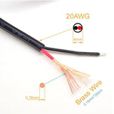 2Pcs 1M/3.3Ft 20Awg Usb 2.0 Male Plug 2Pin Wire Diy Pigtail Cable 5V 5A Black Usb Power Cable