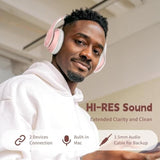 Wireless Headphones Over Ear 65H Playtime Hifi Stereo Headset With Microphone