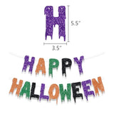 Halloween Glitter Banner: "Happy Halloween" Garland Party Decoration