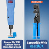 90° Angled Cat6/5E Keystone Jack In Blue - Slim Profile Rj45 Ethernet Connecto