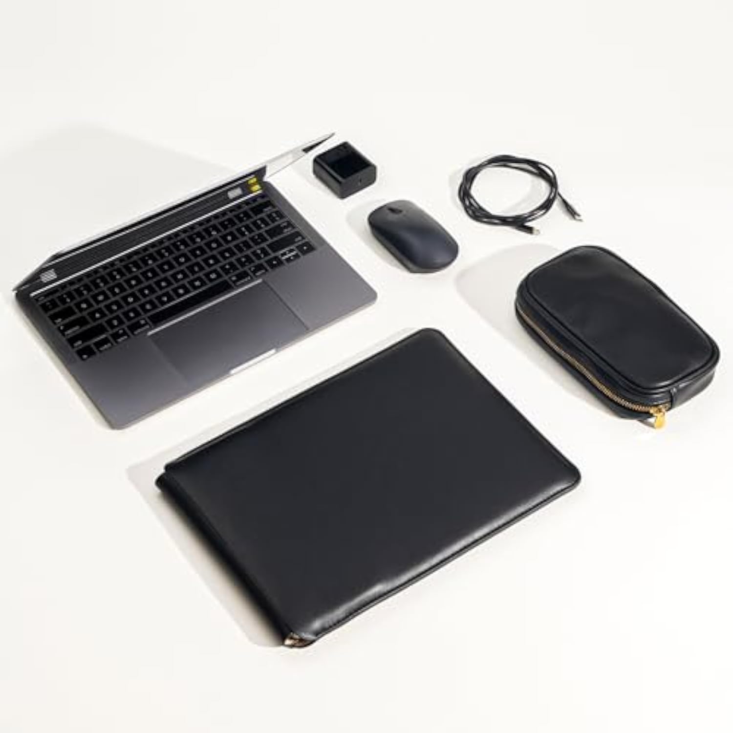 Pu Leather Padded Laptop Sleeve 16Inch Compatible With Macbook Pro 16 M3 A2991, 15Inch Laptop Bag Compatible With Macbook Pro 15 With Charger Pouch Color Black