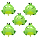 5-pc green frog foil balloons, 25.6" for baby shower and animal-themed party décor