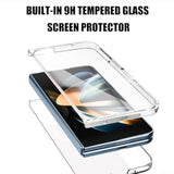 Clear Case with Screen Protector for Samsung Galaxy Z Fold 4, Slim Fit Hard PC Anti Yellowing Anti-Scratches Protective Phone Case Cover, Transparent