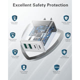 Usb C Charger Block, 2Pack 40W 4-Port Type C Fast Charging Block Dual Pd Power Adapter+Qc Plug Double Usb Wall Charger Blocks Multiple Usbc Charging Cube For Iphone 16 15 14 13 12 11 Pro Max, Samsung