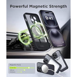 Magnetic For Iphone 14 Pro Max Case, Compatible With Magsafe,[Full Camera Protection][Privacy Screen Protector]Non-Slip Translucent Shockproof Phone Cover For Iphone 14 Promax (Matte Black)